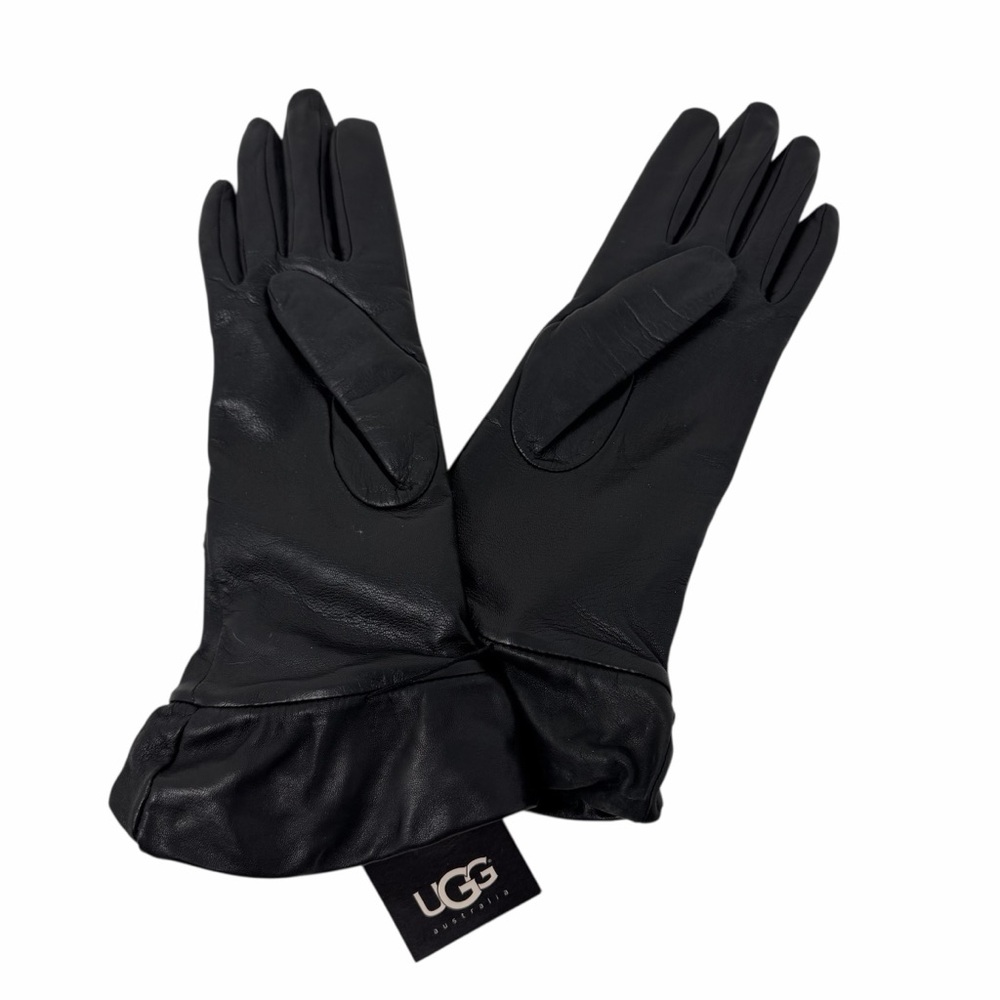 UGG Ponderosa Leather Black Gloves - Size S - NWT